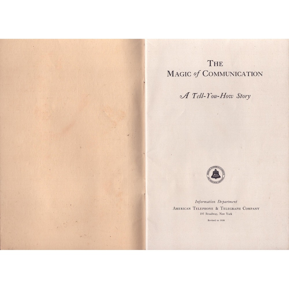 Vintage 1930 The Magic of Communication Booklet AT&T Bell System Telephone - Picture 3 of 3